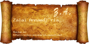 Zalai Annamária névjegykártya